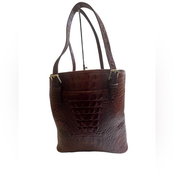 Brahmin Pecan Melbourne Croc-Embossed Brown Leather Handbag main image 7